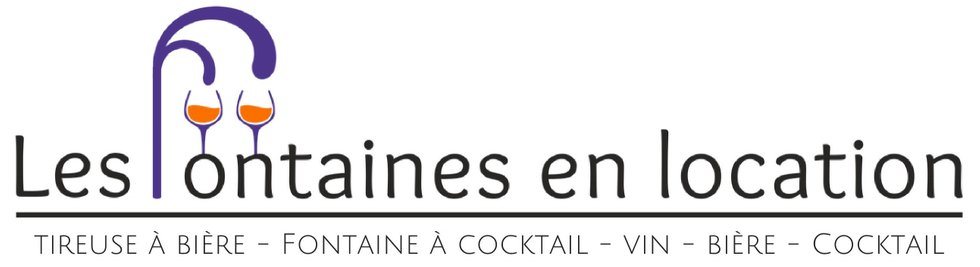 logo "Les fontaines en location" entreprise de location de tireuses à bières, fontaine à punch, cocktails et vin